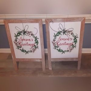 Large Christmas Holiday Season's Greetings Floor Sign